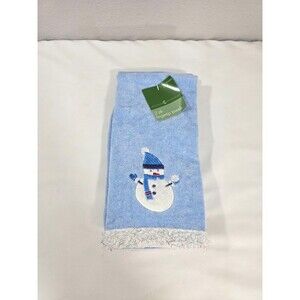 Vintage Target Blue Snowman Holiday fingertip towels NWT 2 pack Christmas 2004